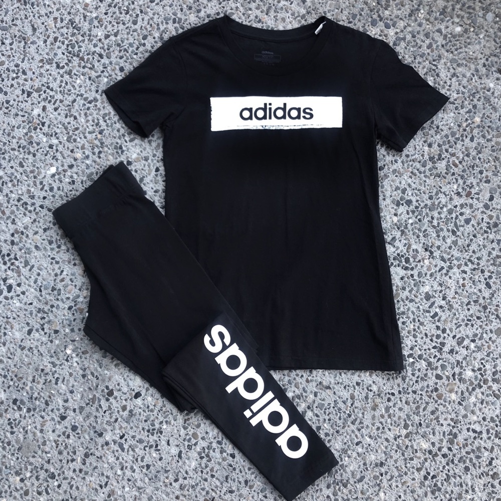 Adidas Bundle - Short Sleeve Logo Tee, Tights